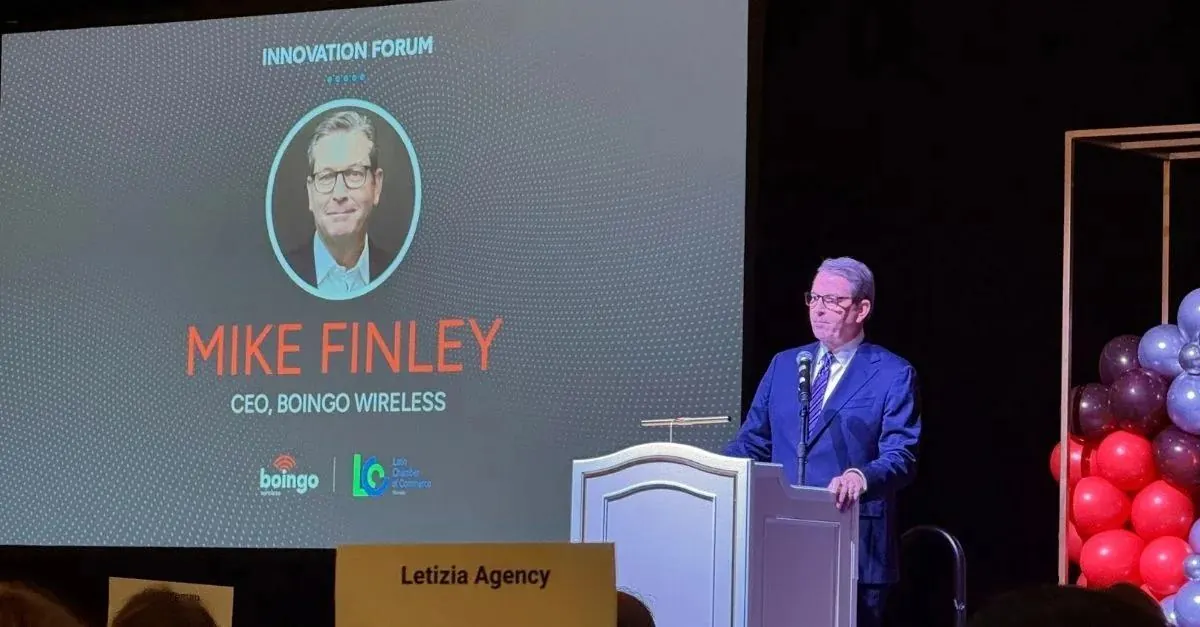 Boingo Wireless CEO Mike Finley addressing the Innovation Forum at The Venetian, Las Vegas