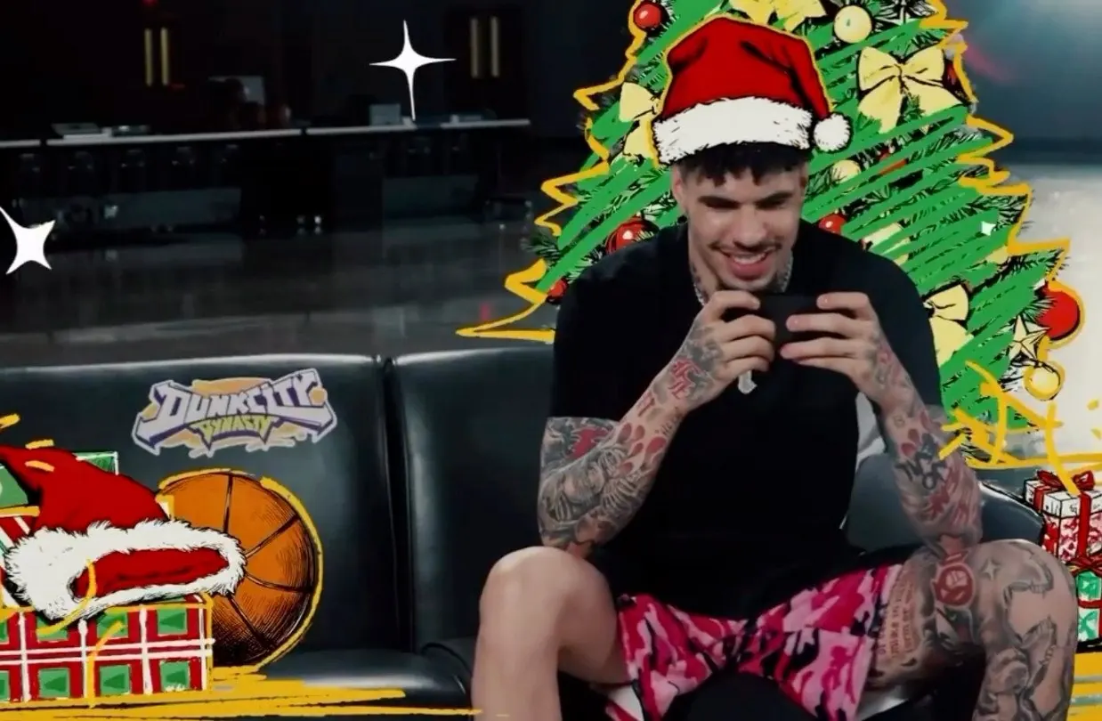 LaMelo Ball in Dunk City Dynasty holiday campaign key art